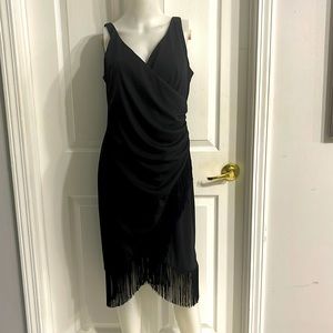 Vintage Lew Magram collection faux wrap dress with fringe 8